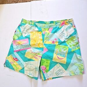 Lilly Pulitzer On Vacation Mens Colorful Lined Swim Trunks Size M